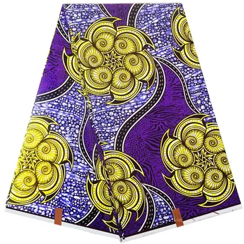 

100% cotton Ankara African real wax prints fabric African wax fabric Sewing material batik cloth for party dress 6 yard