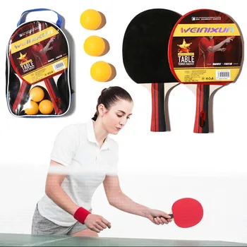 

2PCS Portable Table Tennis Ping Pong Rackets Paddles with 3PCS Balls for Kids Adults Amateurs Beginners Professional Players