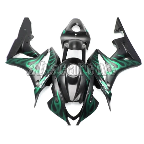 Полностью Обтекатели для Honda CBR600RR F5 2007 2008 CBR 600RR ABS пластиковые детали для мотоцикла кузов матовый черный с зеленым пламенем