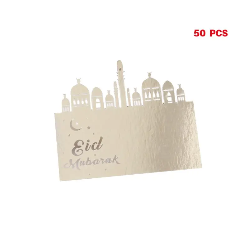  50pcs Laser Cut Eid Mubarak Muslim Ramadan Party Invitation Table Place Card Name Reception Seattin - 4000389145319