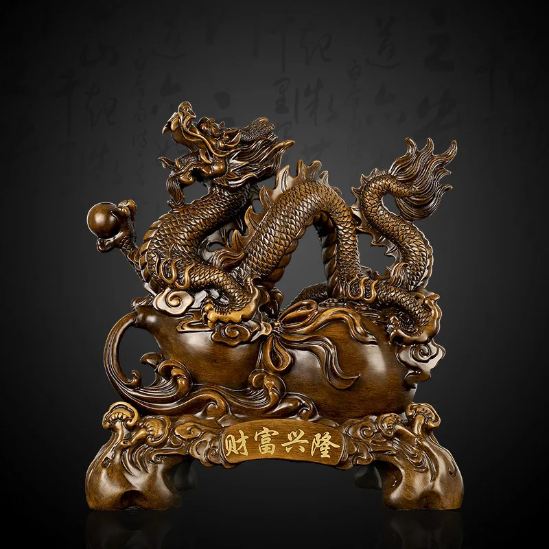 Wealth dragon Chinese living room wine cabinet TV home decoration factory arrival Home sculpture craft | Дом и сад