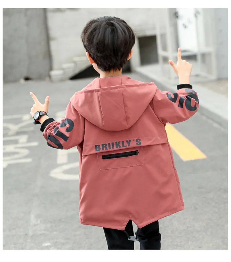 Hot Sale Baby Boy Jacket Coat Spring Autumn Children Clothing Long Sleeved Hoode Windbreaker Toddler Clothes 4T-16T