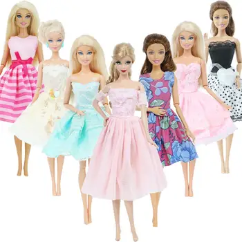 

Fashion Mixed Style Dress Wedding Party Gown Daily Casual Wear Colourful Skirt Accessories Clothes for Barbie Doll DIY Toy