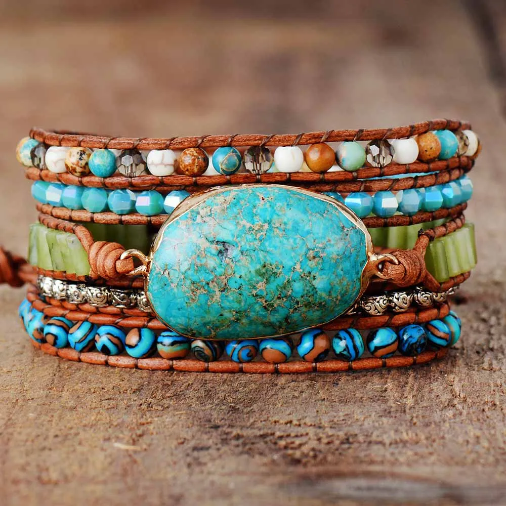Fashion Women jewelry natural Stone crystal Armband wrap Bracelets jewelry gift 