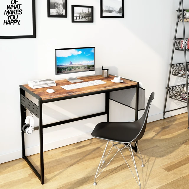 Computer Writing Desk Antique Brown