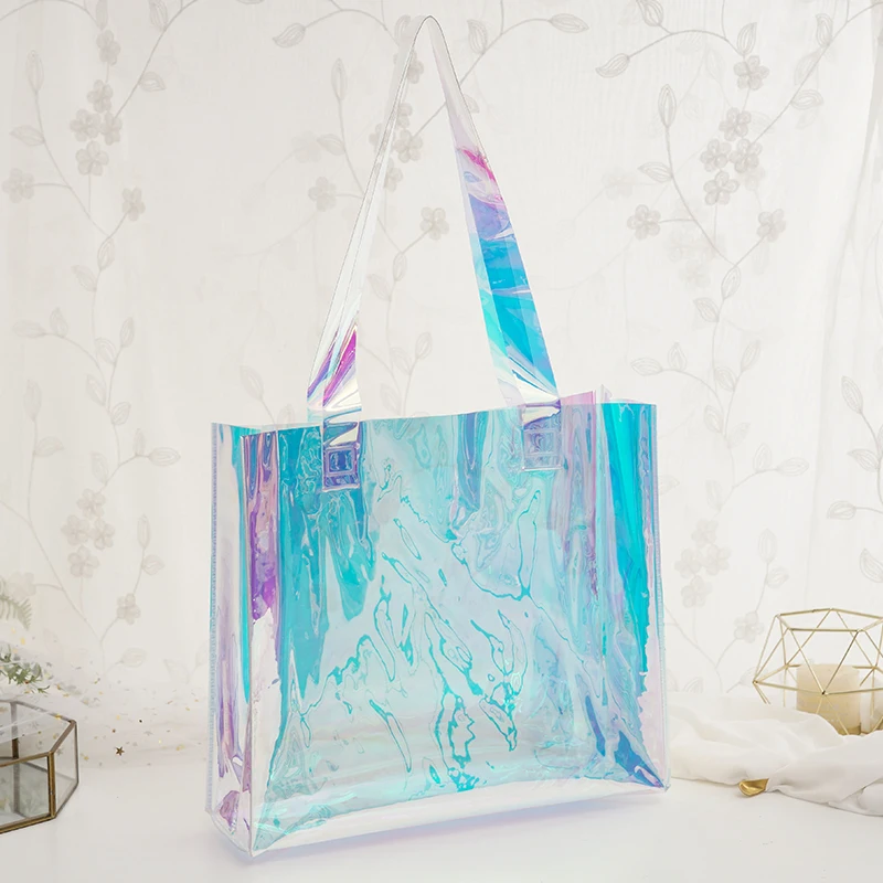 Clear Laser Handbag Set, Women's Holographic Boston Bag, Fashion