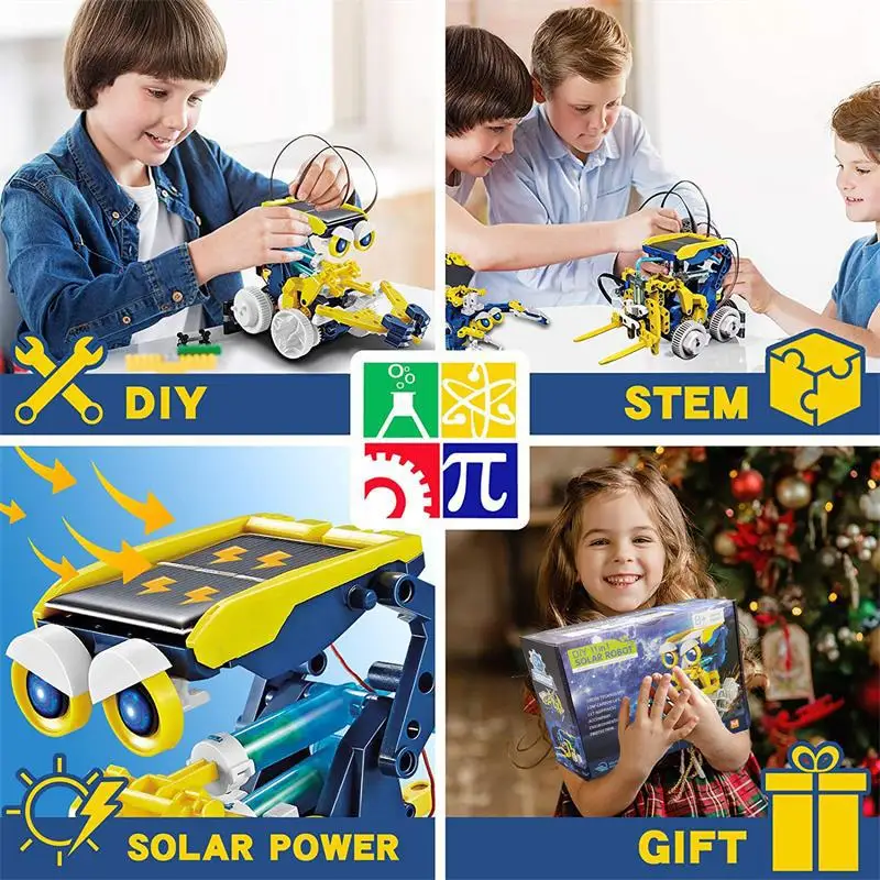 DIY Assembled Toys 11-in-1 Self-Installed Solar Toy Car Intelligent Robot | Игрушки и хобби