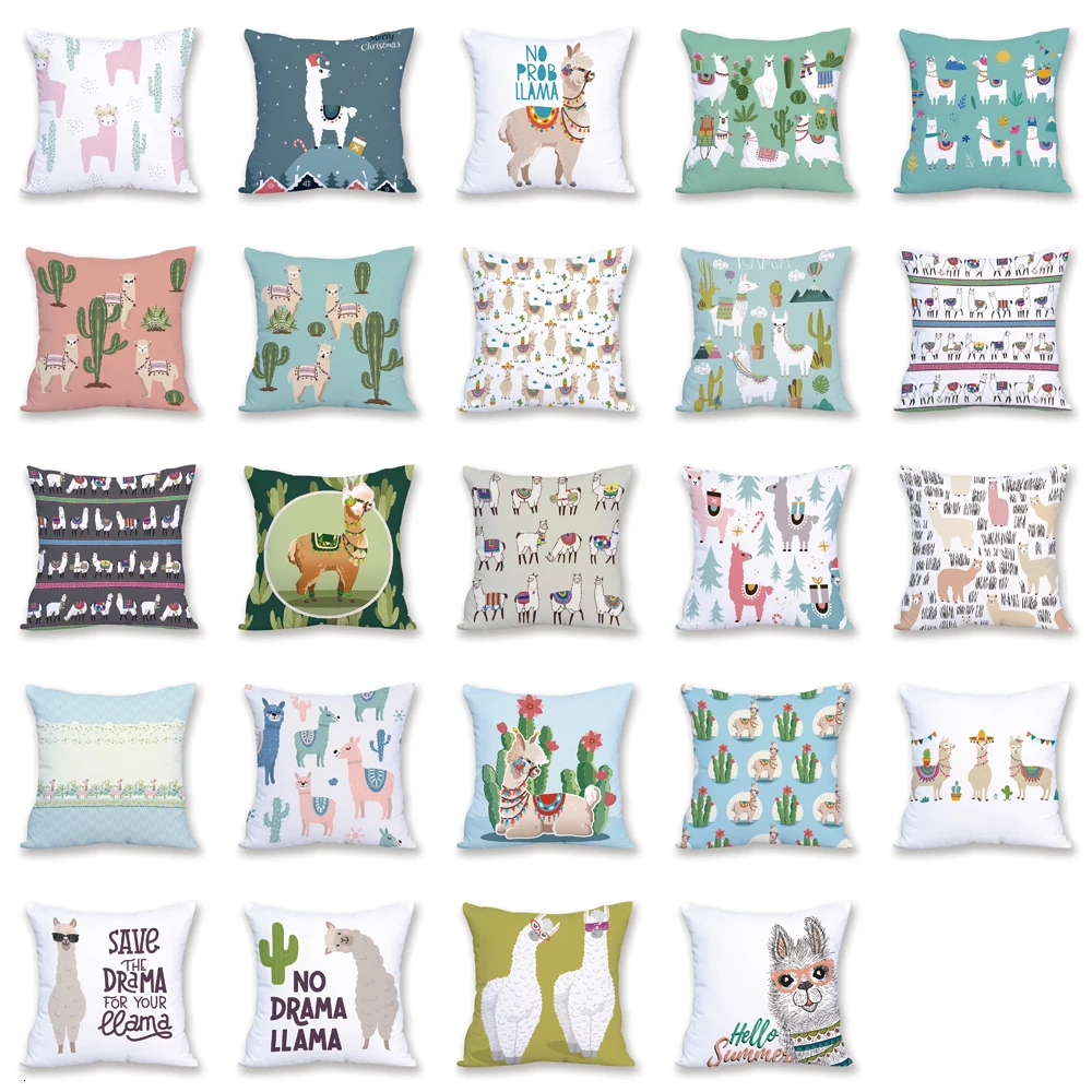 Новинка 2019 года Альпака пледы PillowGifts подушки Covers45 * 45 см S чехол мультфильм DecorativePillowLovely SofaDecoration PillowsCase