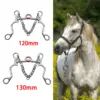 Stainless Steel Horse Bit Copper Mouth Sweet Iron W/Curb Hooks Chain with Silver Trims Harness Antirust for Training Equipment 5