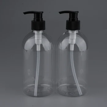

2pcs Large Plastic Empty Pump Bottle 500ml Refillable Container For Shampoo/Body Wash/Lotion/Cream/Cosmetics Home Travel Use