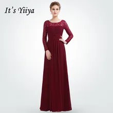 It's Yiya вечернее платье с круглым вырезом и длинным рукавом Robe De Soiree с открытой спиной Женские вечерние платья больших размеров вечерние платья C538