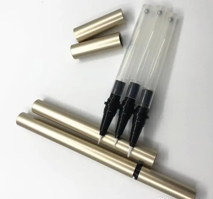 

Gold Empty Cosmetic Eyeliner Packing Tube Eyelashes Growth Liquid Storage Bottle Classical Black Empty Eyeliner Pen with mixing