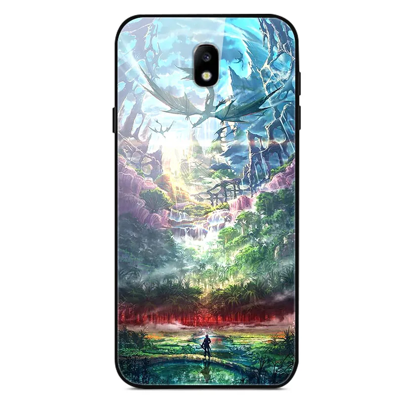 Для samsung Galaxy J7 чехол J730 из закаленного стекла «Планета космос», чехол из стекла для samsung J7 J730 J730F Funda Capa