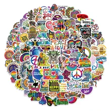 

10/50/100PCS Hippie Stickers Peace Signs Waterproof Decal Sticker To DIY Laptop Luggage Snowboard Car Toy Sticker for Kids