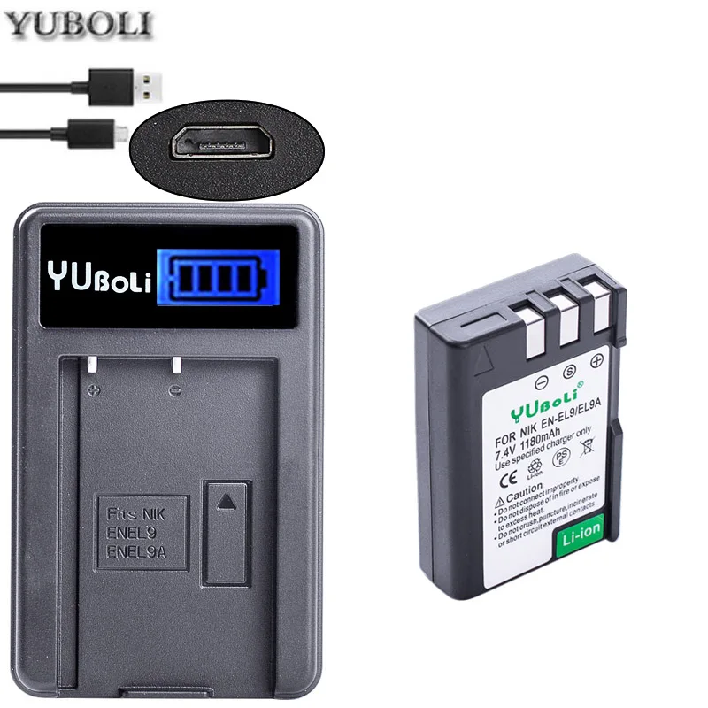 charger and 1battery EN-EL9 RU EL9 EN-EL9a RU EL9a EL9a литий-ионный аккумулятор цифровой Камера Батарея AKKU для Nikon EN-EL9a D40 D60 D40X D5000 D3000 Камера - Цвет: charger and 1battery