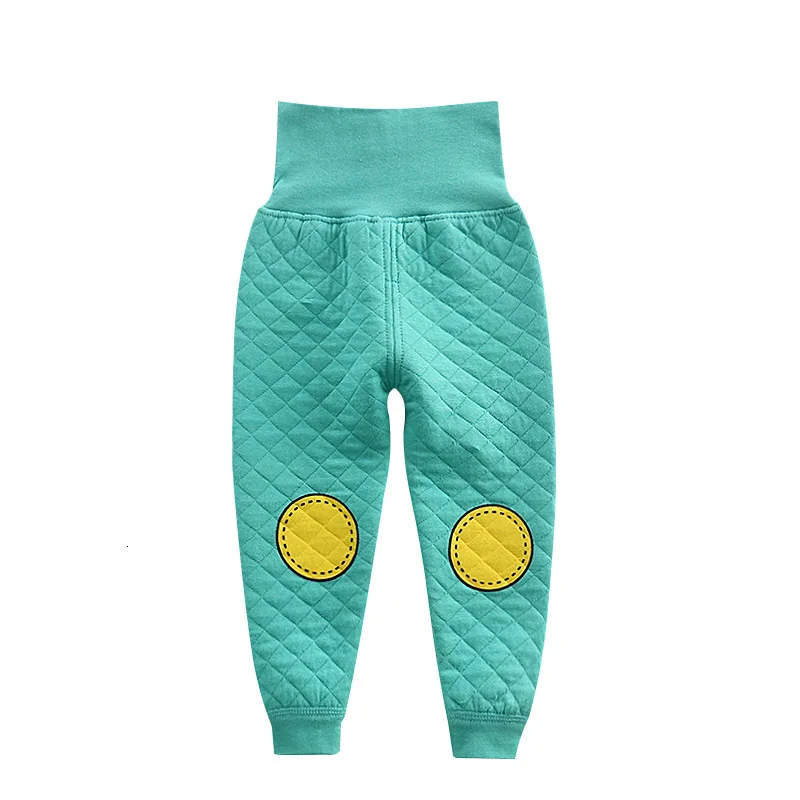- Yellow Ring Green Трехслойные Хлопковые Штаны для детей, сохраняющие тепло штаны с высоким животом г., Детские плотные длинные подштанники, штаны для маленьких девочек и мальчиков от 0 до 6 лет - Цвет: - Yellow Ring Green