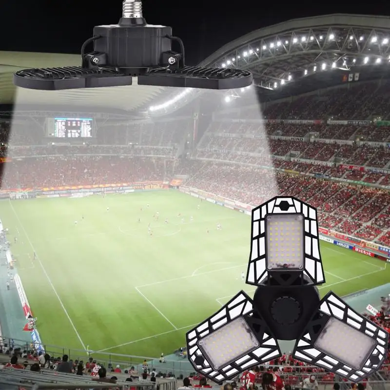 

Super Bright LED Garage Ceiling Lights Waterproof E26 60W LED Deformation High Bay Lighting Industrial Lamp Workshop Light