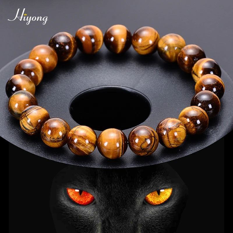 Браслет тигровый глаз для мужчин и женщин ручной работы натуральный камень