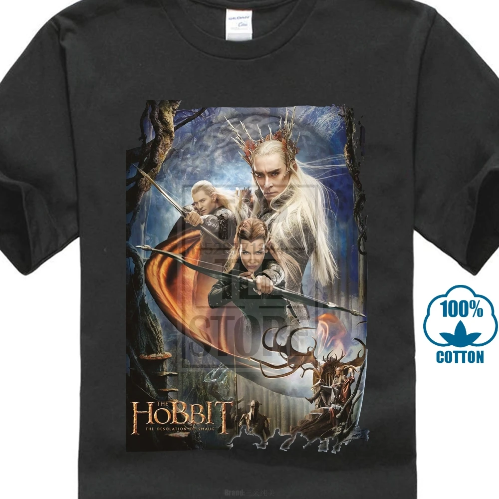 Hobbit 2 Desolation Of Smaug Thranduil Realm лицензионный для взрослых Футболка | Мужская одежда