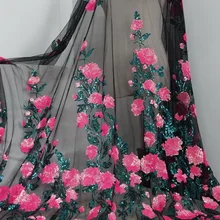 LASUI Новинка 1 ярд = 1 шт высокого уровня великолепные расшитые блестками цветы вышитые кружева ткань DIY юбка платье W0154