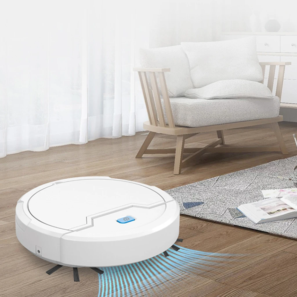 Smart Robot Vacuum Cleaner USB Rechargeable Automatic Sweeping Vacuuming & Mopping 2000pa for Household Office Cleaning