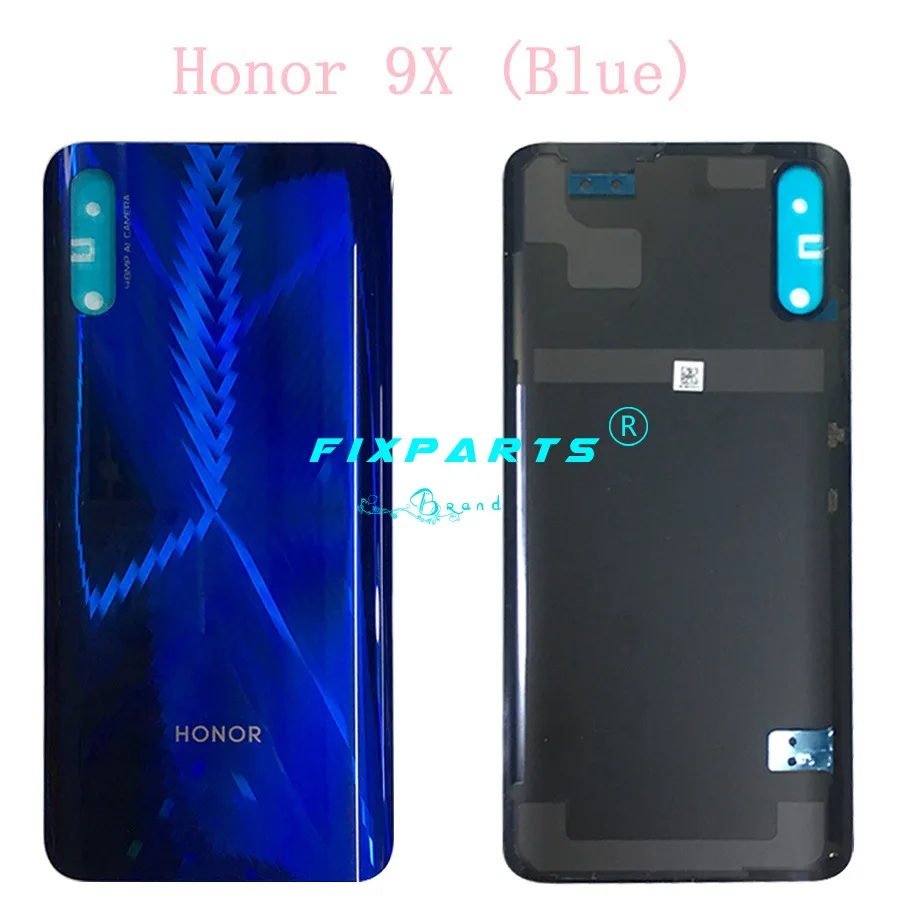 Новое заднее стекло для huawei Honor 9X крышка батареи панель Задняя Дверь Корпус чехол Замена для huawei Honor 9X Pro крышка батареи - Цвет: Blue (9X)