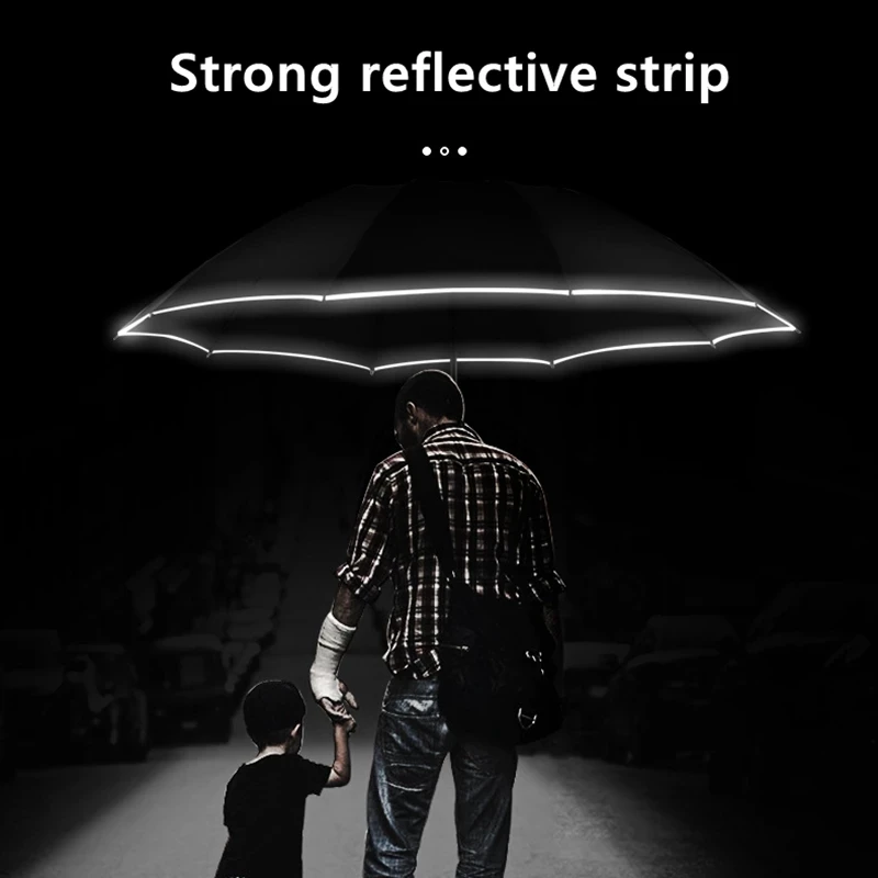 Suitable for Xiaomi Automatic Umbrella Anti-UV Umbrella with Reflective Strip LED Light Academy Tri-fold