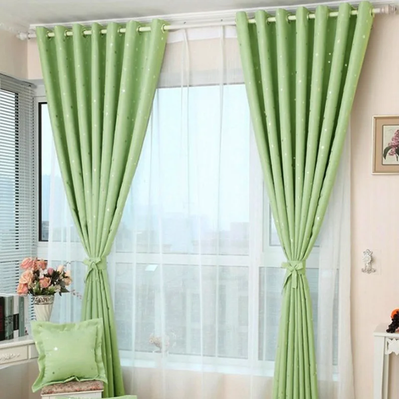 

Star Print Window Curtain Panels Curtain Panel Door Balcony Room Divider 10Color Hot