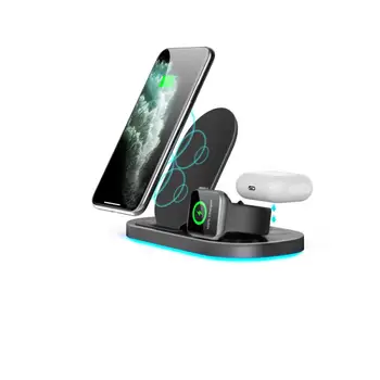 

15W Qi Fast Wireless Charger Stand For IPhone 11 XR X 8 Apple Watch 3 In 1 Foldable Charging Dock Station For Airpods Pro IWatch