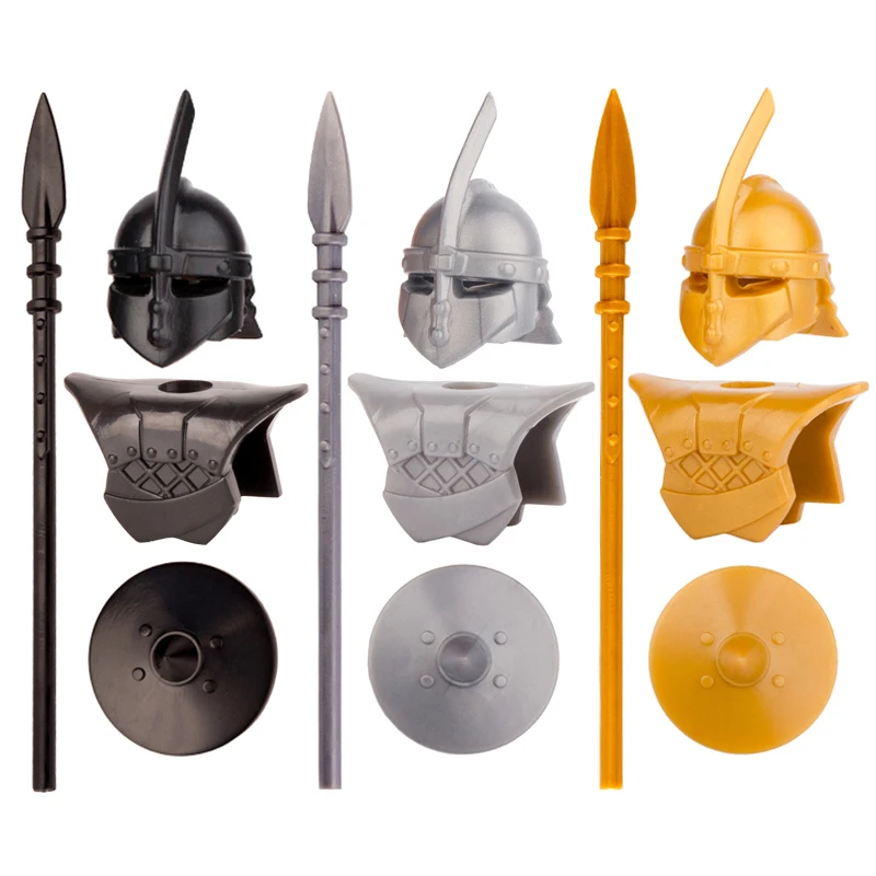 Medieval Knight Time Warrior Weapons For 4cm Figures MOC Accessories Spear Shield Armor Helmet Building Blocks Toys Children | Игрушки и