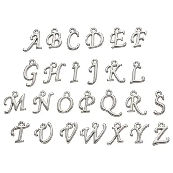 

Pandahall 130pcs/box Alloy 26 Letter Alphabet Pendants Charms Rack Plating for Jewelry Making DIY Accessories Findings