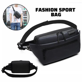 

OZUKO Men Waist Bag Fanny Pack Shoulder Belt Bag Male Phone Pouch Bag Waterproof Travel Waist Pack Small Running Sport bag
