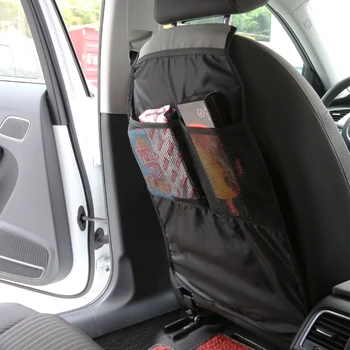 

1pc Car Trunk Organizer Adjustable Backseat Storage Bag Net High Capacity Multi-UsePU Leather Automobile Seat Back Organizers
