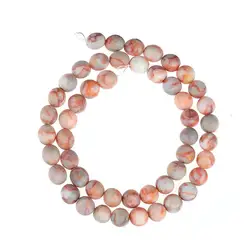 Elegant Natural Stone Beads in Black, Pink, and White for DIY Jewelry Making & Wholesale (Red grid - like)