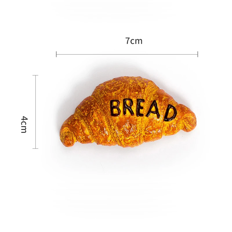 Croissant Мультфильм холодильник для пищи паста магнит украшение творческая личность 3D милый холодильник магнит Магнитная сила сообщение паста - Цвет: Croissant