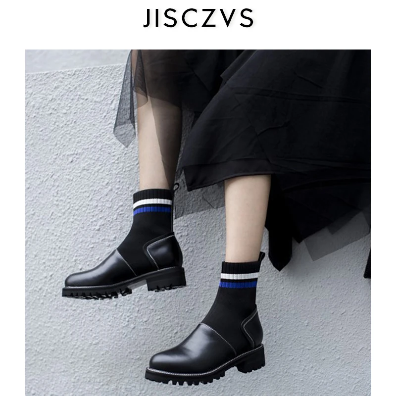 Autumn Winter Martin Boots Women Fashion Warm High Top Boots Black Sock Boots Shoes Woman Botas Platform Shoes Women Ankle Boots