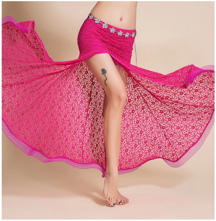 Сексуальный костюм для Bellydance длинная Цыганская юбка для живота одежда для тренировок Черное Кружевное Платье для живота экзотическая танцевальная одежда для взрослых BL2358