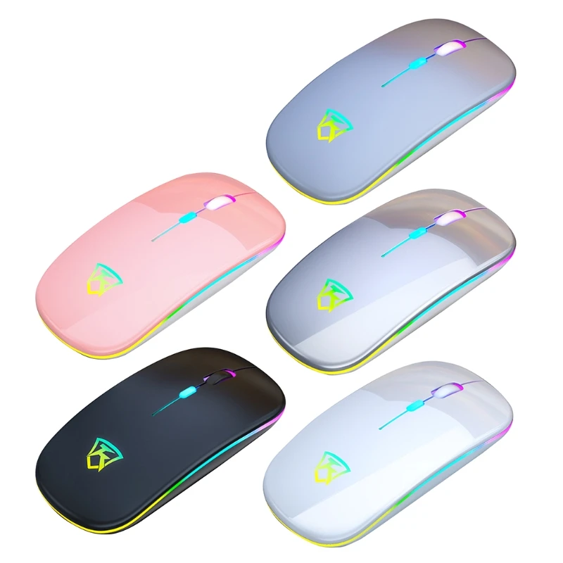

2.4GHz Wireless Mouse Three Gears DPI Adjustable Silent Computer Mouse Colorful Breathing Light USB Charging Mute Mouse