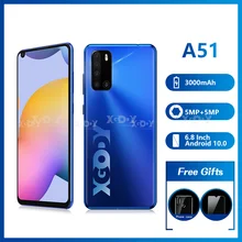 XGODY – téléphone portable A51, Smartphone, 1 go de RAM, 8 go de ROM, écran 6.8 pouces, 3G, Android 10, Quad Core, caméra 5mp, 3000 mAH