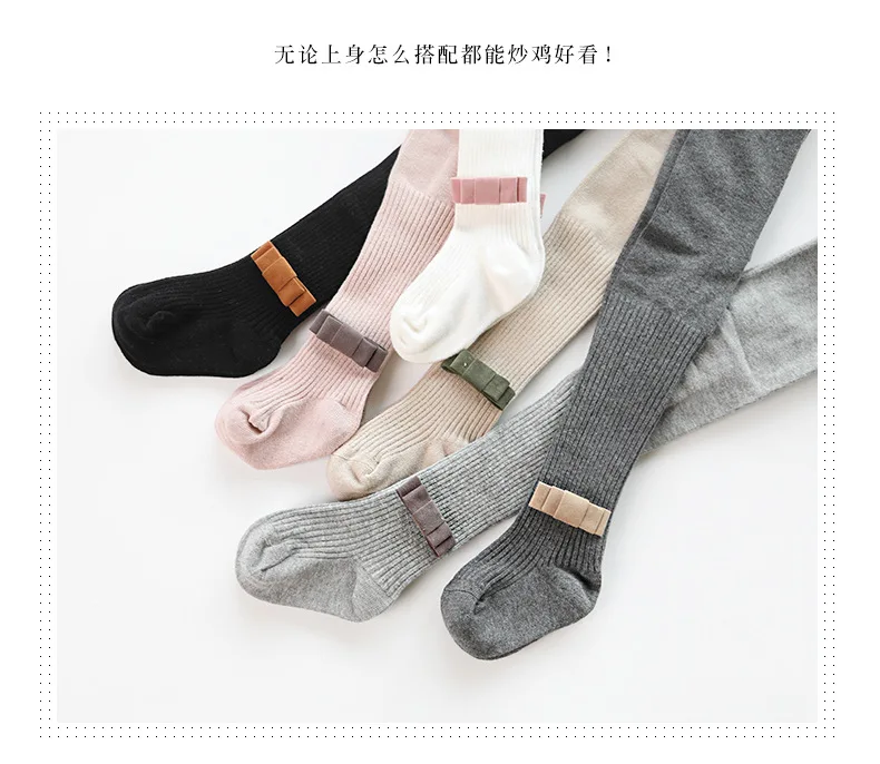 19 Years Autumn And Winter New Style Panty-hose for Kids Lint Bowknot GIRL'S Leggings Socks Baby Socks