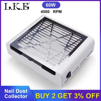 

LKE Nail Dust Collector 60W Vacuum Cleaner Manicure Salon Nail Art Dust Suction Machine with Strong Power Fan Reusable Filter