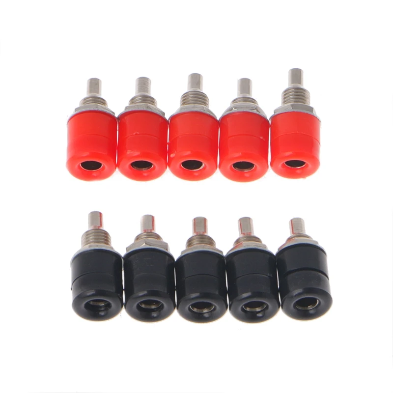 

10 Pcs 4mm Female Banana Plug Socket Connector Binding Post Amplifier Terminal