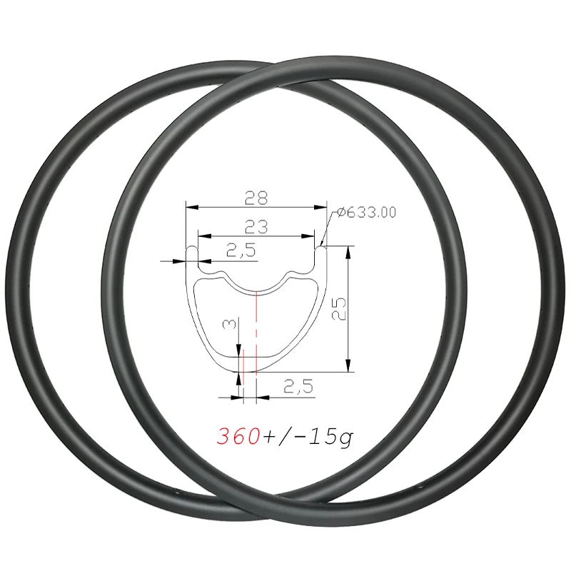 360g MTB XC 28 мм широкий ассиметричный диск карбоновые диски 29er клинчерная
