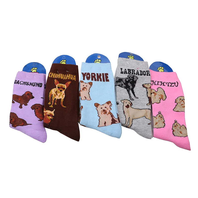 Модные Носки с рисунком счастливой собаки теплые зимние мягкие носки для мужчин и женщин подарок