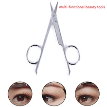 Stainless Steel Nose Hair Scissors Beard Eyebrow Facial Hairs False Eyelashes Trimmer Scissors Sharp Edge Blades