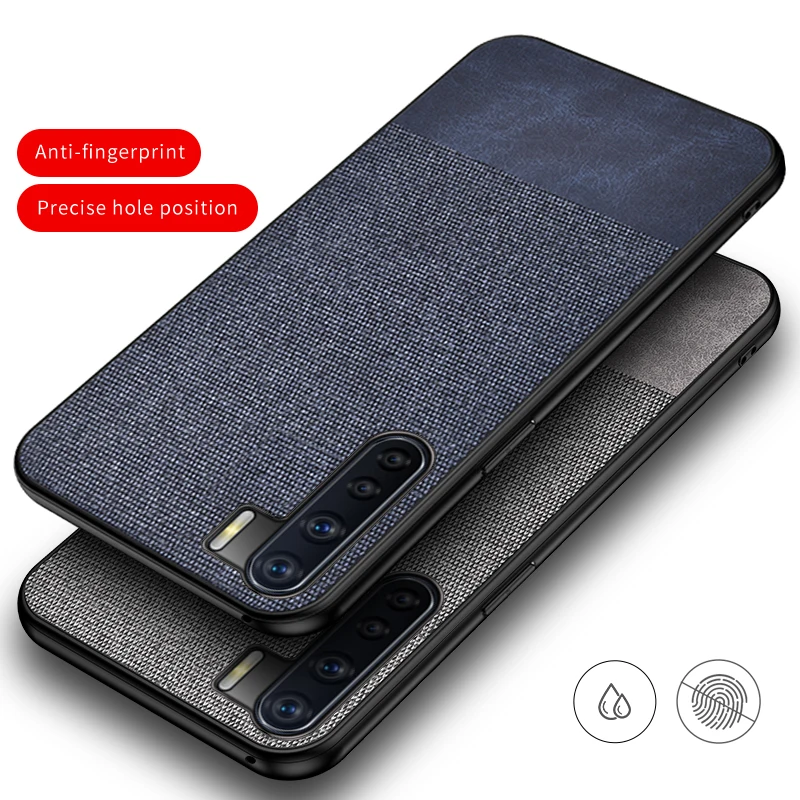 Чехол для OPPO A91 роскошный тканевый чехол из поликарбоната и кожи мягкий ТПУ с