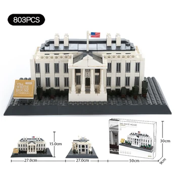 

MOC The White House of Washington USA Building Blocks Fit Lepining City Architecture Bricks DIY Toys Gifts for Children Kids