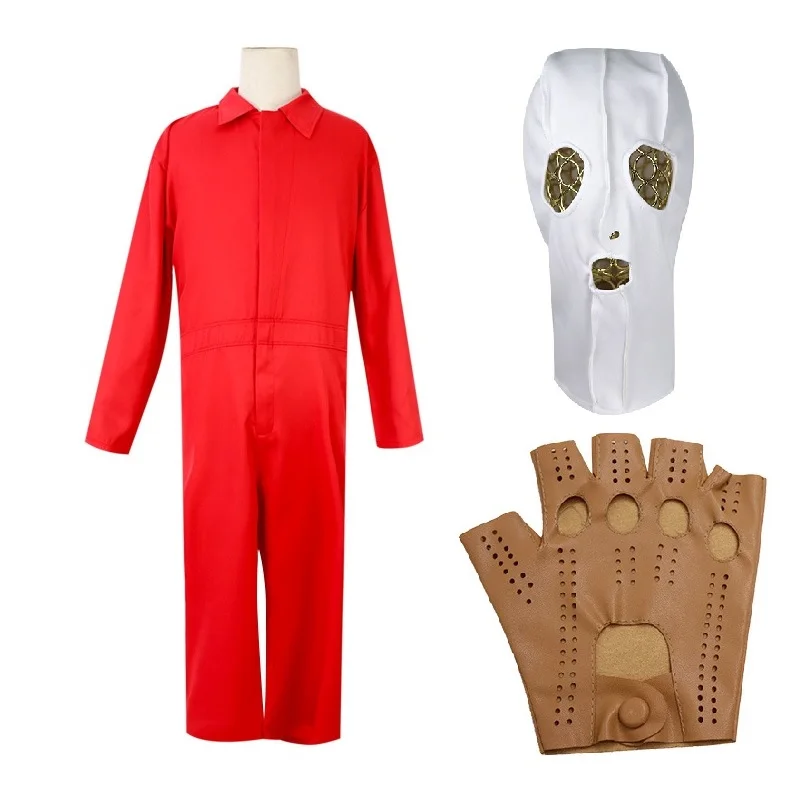 Horror Movie Us Cosplay Costume Adelaide Red Jumpsuit with Mask Glove