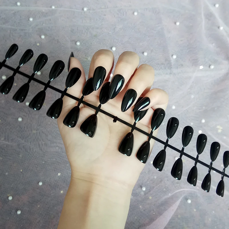 Nusx 280pcs Fake Short Pointed Coffin False Nail Tips False Nails Full Cover Pure Candy Color 5