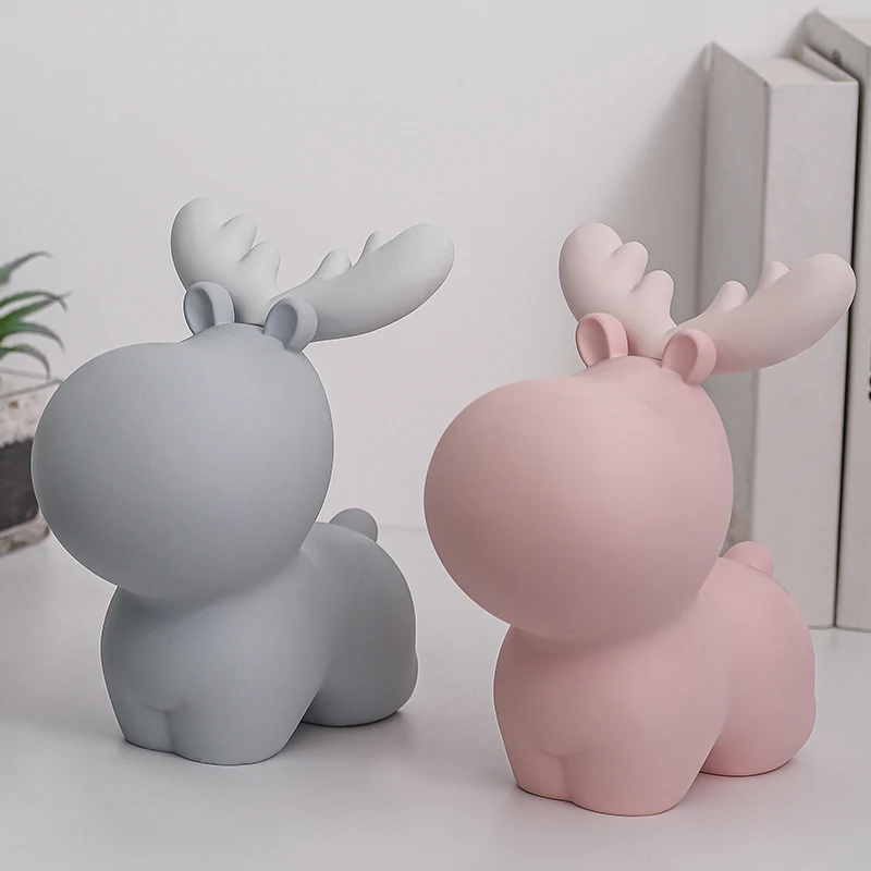 Скандинавские милые фигурки оленя искусство животное Копилка статуя смолы Art&Craft украшения дома аксессуары для гостиной R3132